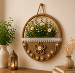 🌼 Daisy Bloom Rope Basket Wall Décor