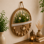 🌼 Daisy Bloom Rope Basket Wall Décor