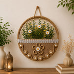 🌼 Daisy Bloom Rope Basket Wall Décor