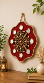 ❤️ Royal Crimson Mirror Mandala Wall Décor ❤️