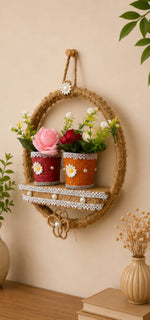 🌸 Rustic Bloom Duo Wall Shelf Decor