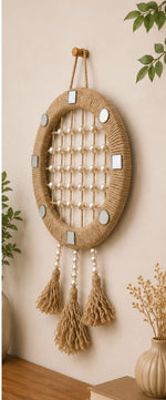🌾 Pearl Weave Dreamcatcher Wall Hanging