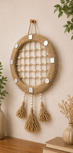 🌾 Pearl Weave Dreamcatcher Wall Hanging