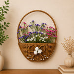 🧺 Blossom Basket Wall Décor – Handmade Floral Hanging Accent