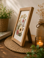 Pressed Floral Art Frame – Handmade Botanical Table Décor 🌿✨