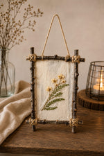 Rustic Botanical Wall Hanging – Handmade Nature Art Frame 🍃✨