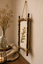 Rustic Botanical Wall Hanging – Handmade Nature Art Frame 🍃✨