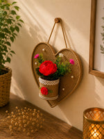 Heart Blossom Wall Planter – Handmade Floral Hanging Décor 🌹✨