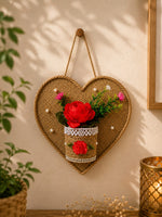 Heart Blossom Wall Planter – Handmade Floral Hanging Décor 🌹✨