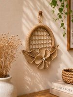 🌿 Rustic Pearl Bloom Wall Basket Décor 🌿