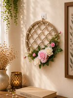 Pearl Bloom Floral Wall Hoop – Handmade Rustic Wall Décor 🌿✨