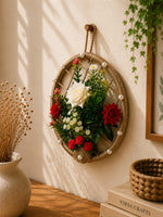 Pearl Garden Floral Wall Hoop – Handmade Woven Wall Décor 🌿✨