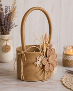 🌾🧺 Handcrafted Jute Rope Basket Decor 🧺🌾