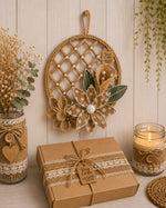 🌿 Handcrafted Jute Floral Wall Hanging