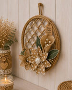 🌿 Handcrafted Jute Floral Wall Hanging