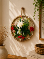 Pearl Garden Floral Wall Hoop – Handmade Woven Wall Décor 🌿✨